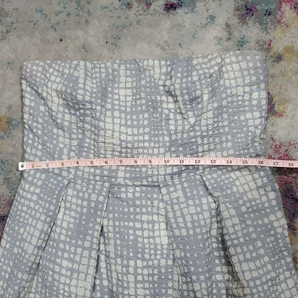 J. Crew Seersucker Cotton Strapless Dress Size 12 - Picture 9 of 11